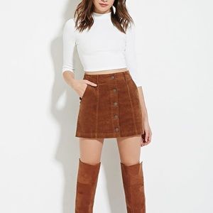 Corduroy mini skirt